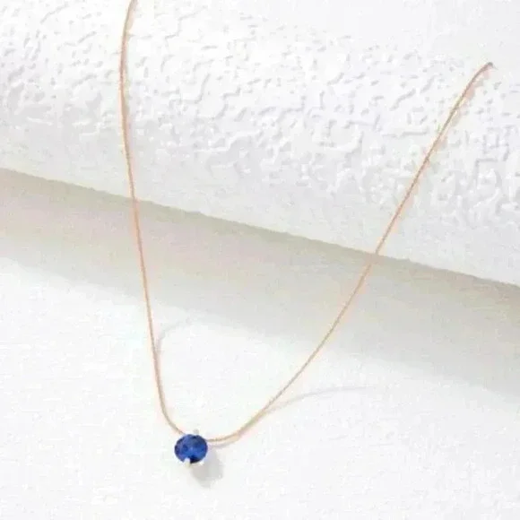 Sapphire Elegance Pendant 14k Gold Filled Necklace - Picture 2 of 3